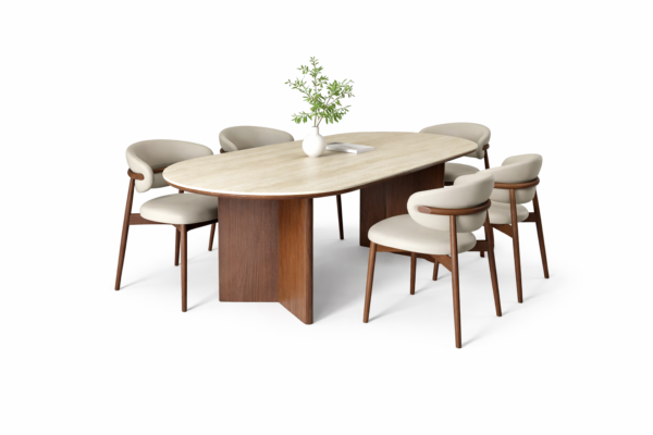 طاولة سفرة مع 6 كراسي