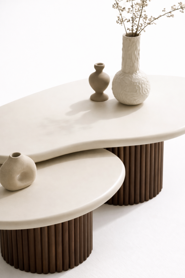 طقم طاولة خشبية