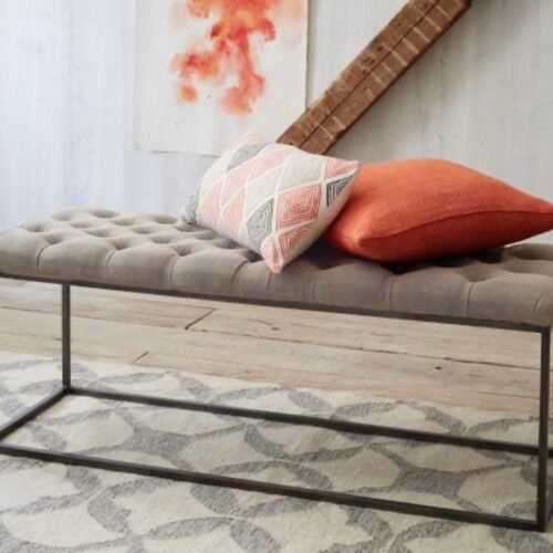 بفة مستطيلة بارجل معدنية